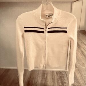 Princess Polly Cream and Black Striped Cardigan. NWT